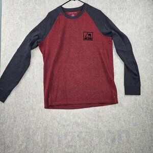 American Eagle Mens XL Red & Gray Raglan Sleeve Long-Sleeve Shirt